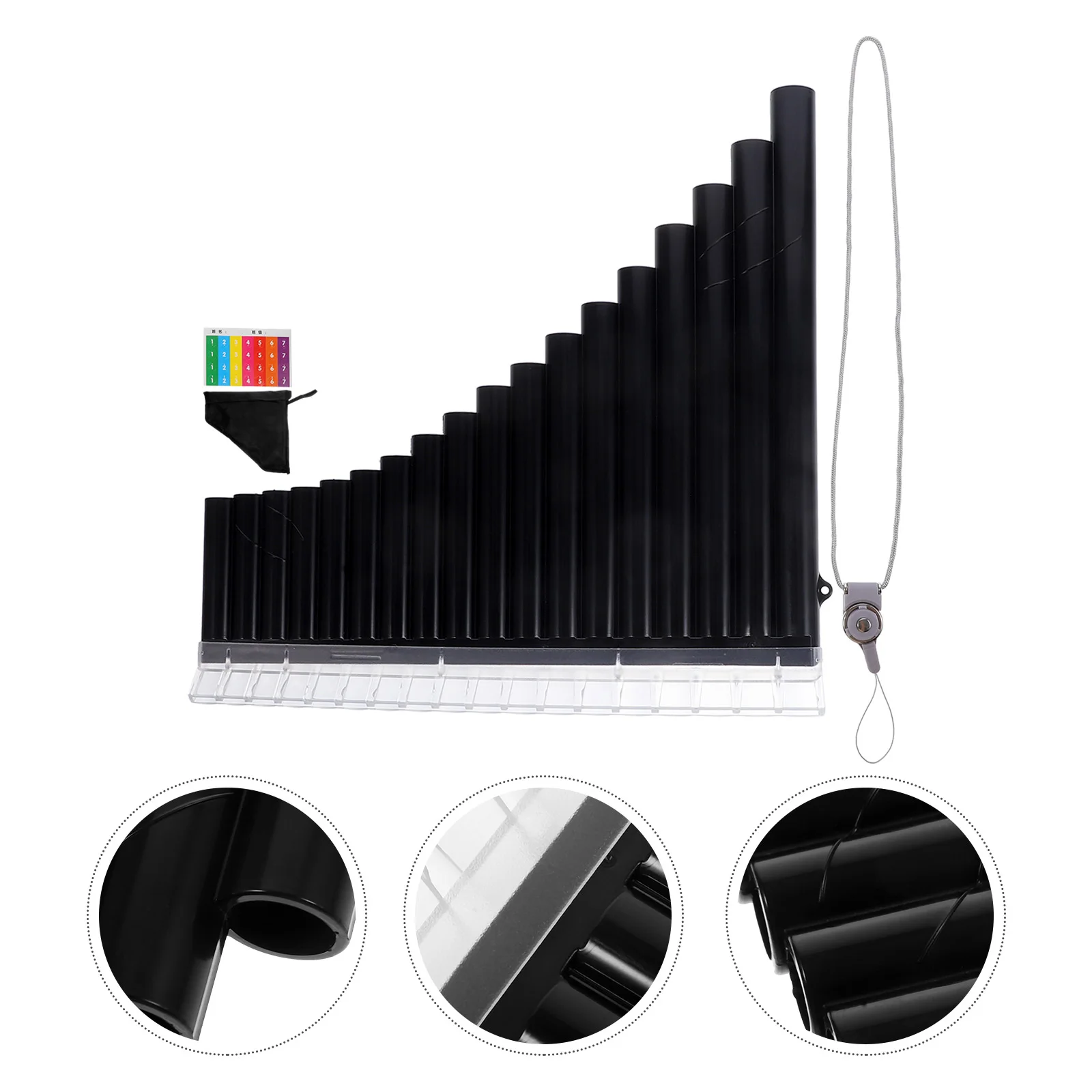 18 Tube Pan Flute C Scale Professional ABS Resin Portable Teaching Performance Black Musical Instrument
18 Tube Pan Flute C Scale Professional ABS Resin Portable Teaching Performance Black Musical Instrument