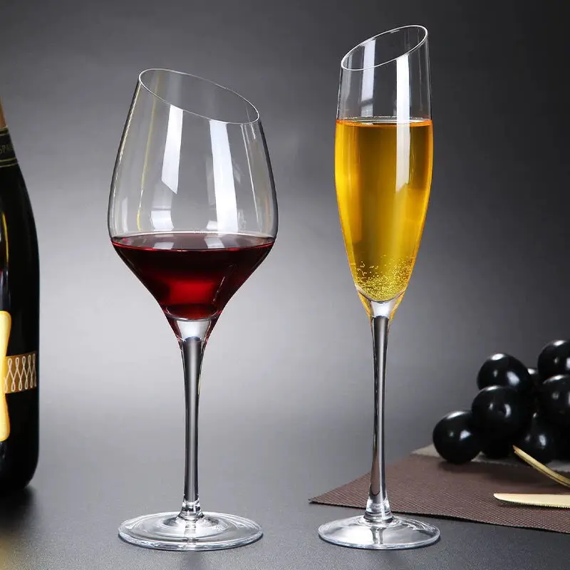 Online celebrity oblique lipstick glass set home European creative Burgundy crystal goblet
Online celebrity oblique lipstick glass set home European creative Burgundy crystal goblet