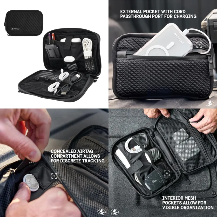 Electronic Travel Case - Portable Storage Bag with Multiple Storage Mesh Pockets for Cables, Chargers, Power Bank, AirPods
Electronic Travel Case - Portable Storage Bag with Multiple Storage Mesh Pockets for Cables, Chargers, Power Bank, AirPods
