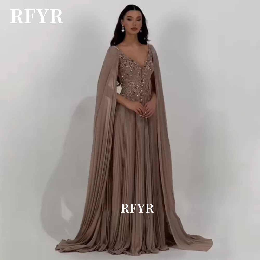 RFYR A Line Prom Dress with Shawl Party Dress with Pleat Applique Evening Dress Gala Dress vestidos de fiesta Customized
RFYR A Line Prom Dress with Shawl Party Dress with Pleat Applique Evening Dress Gala Dress vestidos de fiesta Customized