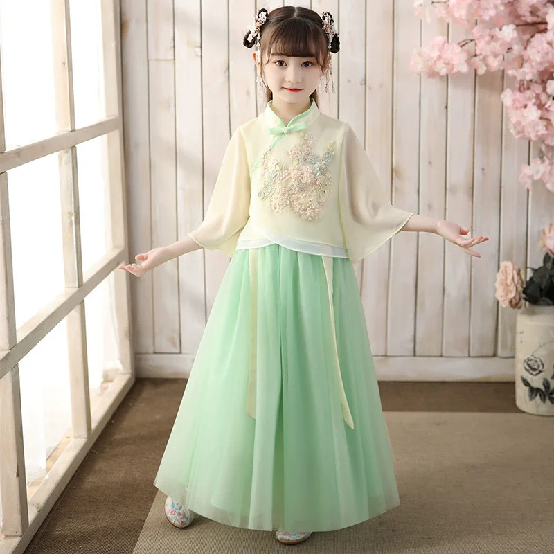 Ancient Costume 2 Piece Set Girl Hanfu Blusas Children's Sets Casual Girls Clothing Tang Tops Skirts Suits Kids Outfits Autumn
Ancient Costume 2 Piece Set Girl Hanfu Blusas Children's Sets Casual Girls Clothing Tang Tops Skirts Suits Kids Outfits Autumn