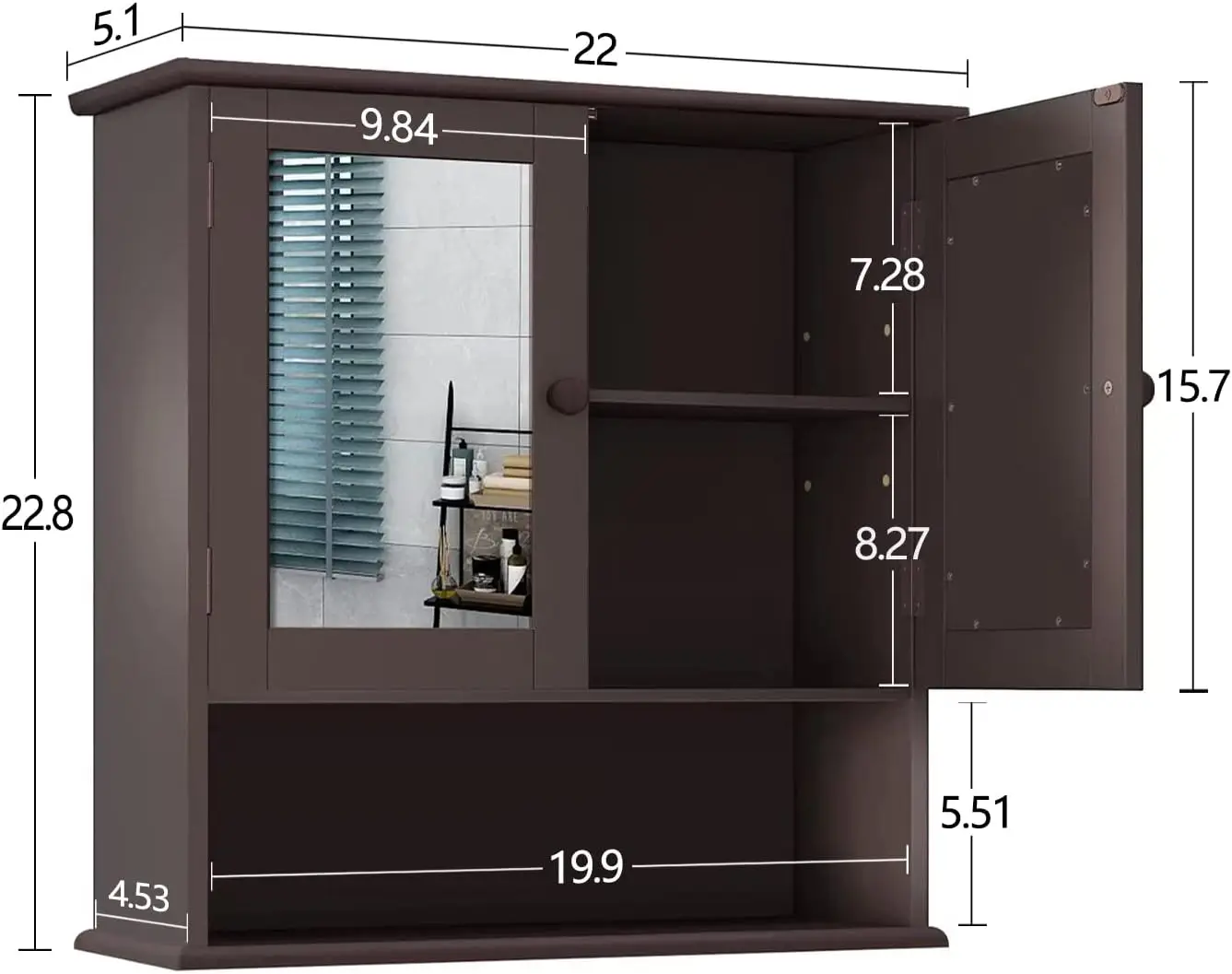 Taohfe Brown Medicine Cabinets For Bathroom With Mirror 2 Doors 3 Open Shelf Bathroom Hanging Cabinet Wall Mounted Wooden
Taohfe Brown Medicine Cabinets For Bathroom With Mirror 2 Doors 3 Open Shelf Bathroom Hanging Cabinet Wall Mounted Wooden