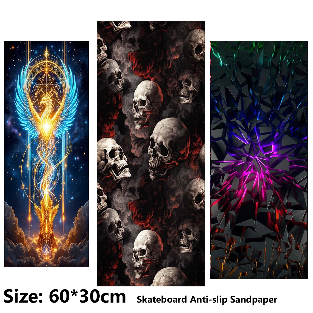 ElecStric Scooter Anti-slip Sticker Sandpaper Skateboard Grip Tape Sheet 60*30cm Skeleton Head and Phoenix Geometric Pattern
ElecStric Scooter Anti-slip Sticker Sandpaper Skateboard Grip Tape Sheet 60*30cm Skeleton Head and Phoenix Geometric Pattern
