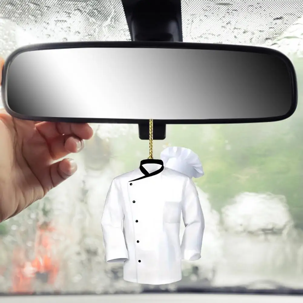 Novelty Chef Accessory Chef Top Pendant Rearview Mirror Hanging Ornament for Car Decoration Cute Chef's Coat Design Gift for Men
Novelty Chef Accessory Chef Top Pendant Rearview Mirror Hanging Ornament for Car Decoration Cute Chef's Coat Design Gift for Men