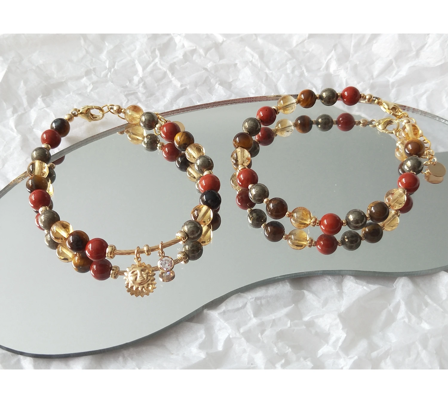 Lii Ji Citrine Jasper Tiger Eye Pyrite American 14K Gold Filled Bracelet Natural Stone 6mm Handmade Fashion Jewelry For Party
Lii Ji Citrine Jasper Tiger Eye Pyrite American 14K Gold Filled Bracelet Natural Stone 6mm Handmade Fashion Jewelry For Party