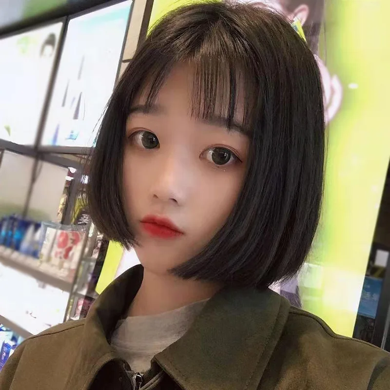 Women's wig with air short straight hair bob student hairstyle synthetic fiber headpiece
Women's wig with air short straight hair bob student hairstyle synthetic fiber headpiece