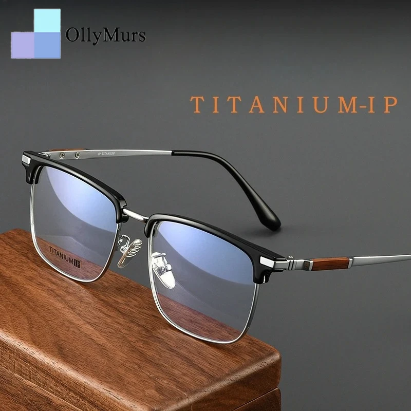 OLLYMURS Fashion Business Luxury Wooden TR90 Eyewear Retro Square Pure Titanium Optical Prescription Glasses Frames For Men 807
OLLYMURS Fashion Business Luxury Wooden TR90 Eyewear Retro Square Pure Titanium Optical Prescription Glasses Frames For Men 807