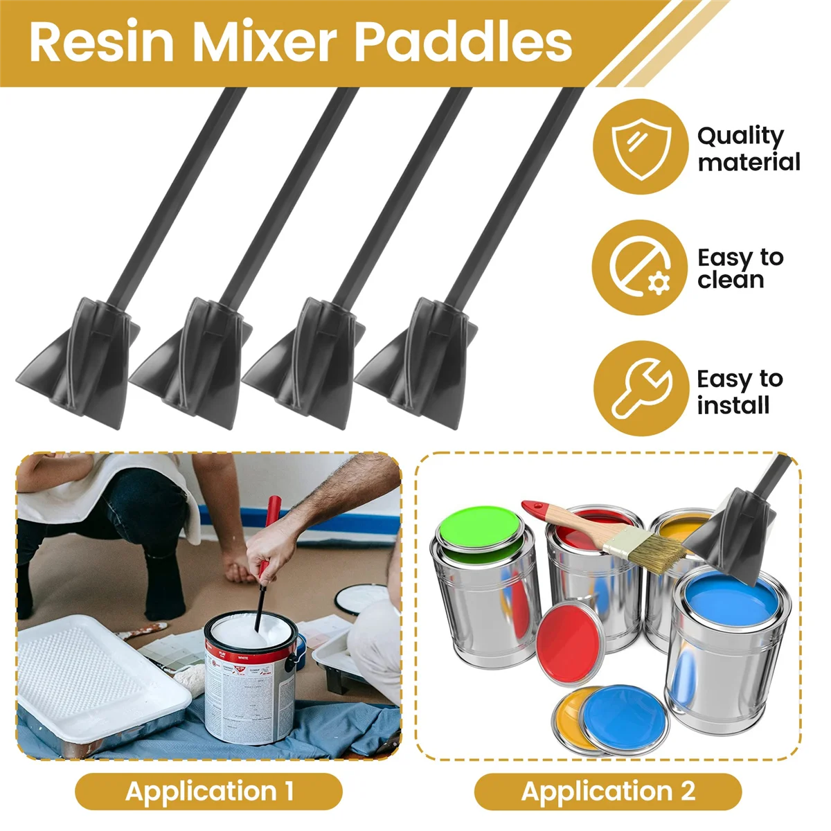 Epoxy Mixer Attachment Resin Mixer Paddles Epoxy Mixer Attachment for Drill Reusable Paint Stirrer Drill Attachment(6Pcs)
Epoxy Mixer Attachment Resin Mixer Paddles Epoxy Mixer Attachment for Drill Reusable Paint Stirrer Drill Attachment(6Pcs)