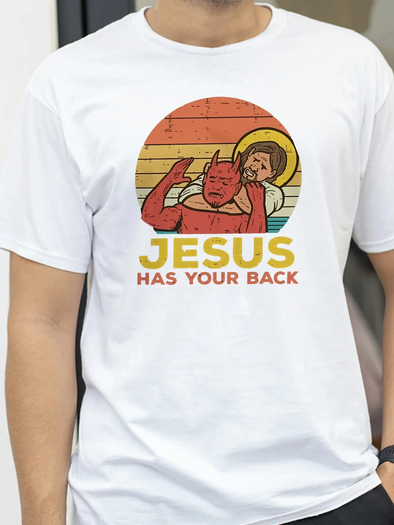 Jesus Has Your Back Jiu Jitsu Retro Christian T Shirts Women And Men Cotton Vintage Short Sleeve Tee Shirt
Jesus Has Your Back Jiu Jitsu Retro Christian T Shirts Women And Men Cotton Vintage Short Sleeve Tee Shirt