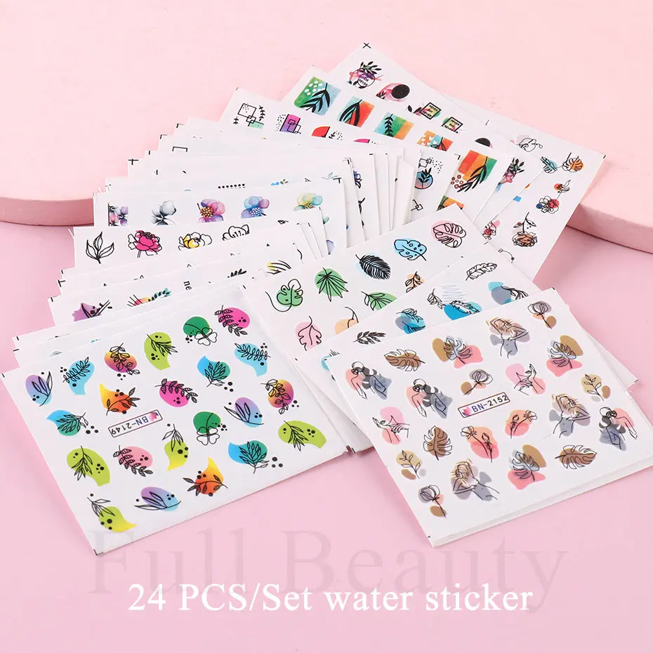 24pcs / Set Spring Summer nail Sticker Water Decal Nail Art Ink Flowers Leaves Graffiti Slider for Nail Decoration Foils Tattoo
24pcs / Set Spring Summer nail Sticker Water Decal Nail Art Ink Flowers Leaves Graffiti Slider for Nail Decoration Foils Tattoo