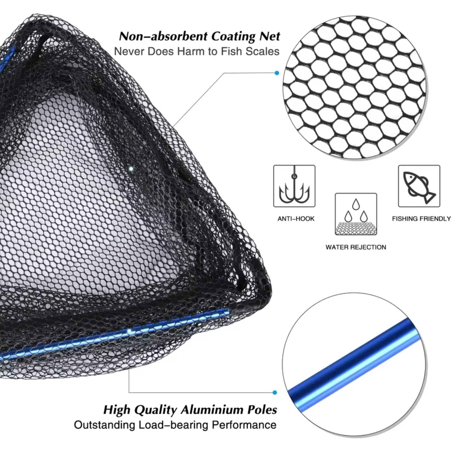 Goture Telescopic Fishing Landing Net 1.02M 1.65M 2.2M , Rubber Mesh Design,Folding Easy To Catch Safe Catching Releasing
Goture Telescopic Fishing Landing Net 1.02M 1.65M 2.2M , Rubber Mesh Design,Folding Easy To Catch Safe Catching Releasing