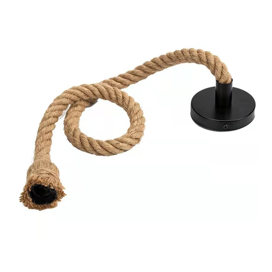 Vintage hemp rope lamp holder E27 antique industrial style single head hemp rope lamp holder restaurant hemp rope pendant light
Vintage hemp rope lamp holder E27 antique industrial style single head hemp rope lamp holder restaurant hemp rope pendant light