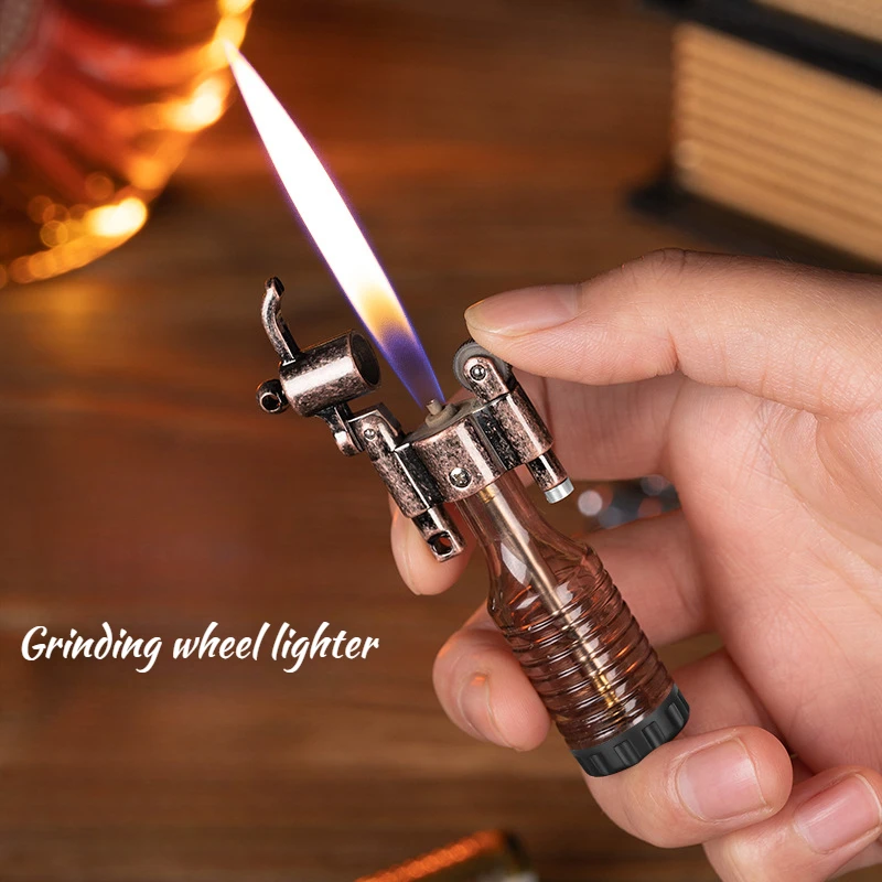 Newest Personalized and Creative Wine Bottle Lighter, Grinding Wheel,open Flame Inflation Portable Igniter, High Aesthetic Value
Newest Personalized and Creative Wine Bottle Lighter, Grinding Wheel,open Flame Inflation Portable Igniter, High Aesthetic Value