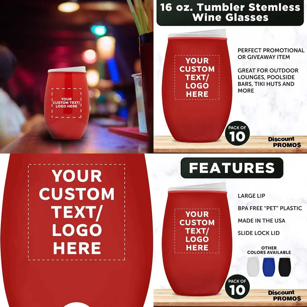 Набор из 10 персонализированных бокалов для вина без ножек на 16 унций — идеально подходит для напитков, коктейлей и многого другого
Набор из 10 персонализированных бокалов для вина без ножек на 16 унций — идеально подходит для напитков, коктейлей и многого другого