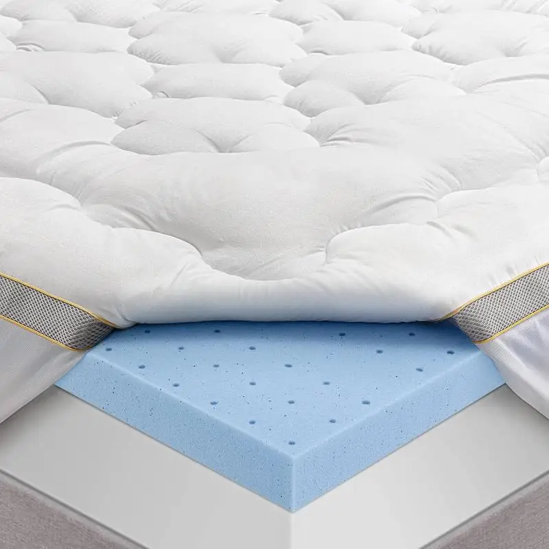 Full Size 3.6" Dual Layer Gel Infused Memory Foam Mattress Topper with Fitted Sheet for Pressure Relief - CertiPur-US Certified
Full Size 3.6" Dual Layer Gel Infused Memory Foam Mattress Topper with Fitted Sheet for Pressure Relief - CertiPur-US Certified