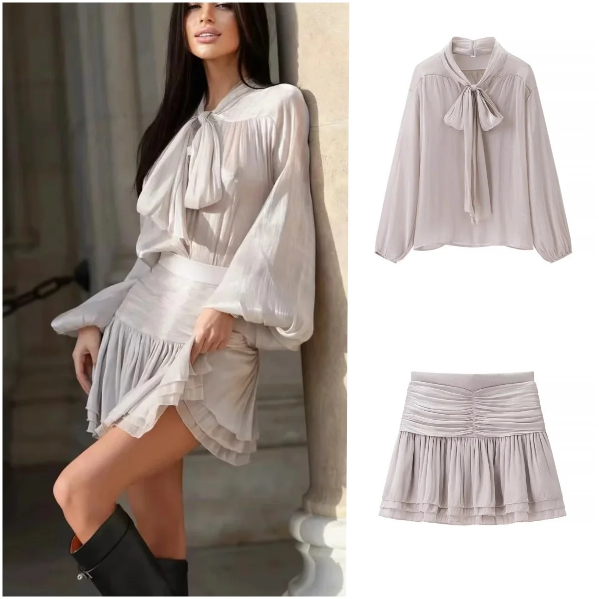 Весенний женский нежный комплект V-ne Long Sve irt с узлом + утягивающая юбка, комплект из двух предметов
Весенний женский нежный комплект V-ne Long Sve irt с узлом + утягивающая юбка, комплект из двух предметов