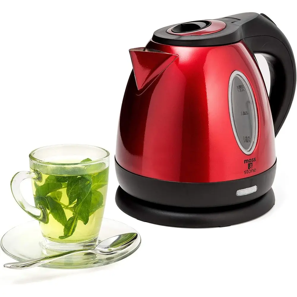1.2L Red Stainless Steel Electric Kettle with 1500W Fast Boil, Auto-Off and Dry-Boil Protection
1.2L Red Stainless Steel Electric Kettle with 1500W Fast Boil, Auto-Off and Dry-Boil Protection