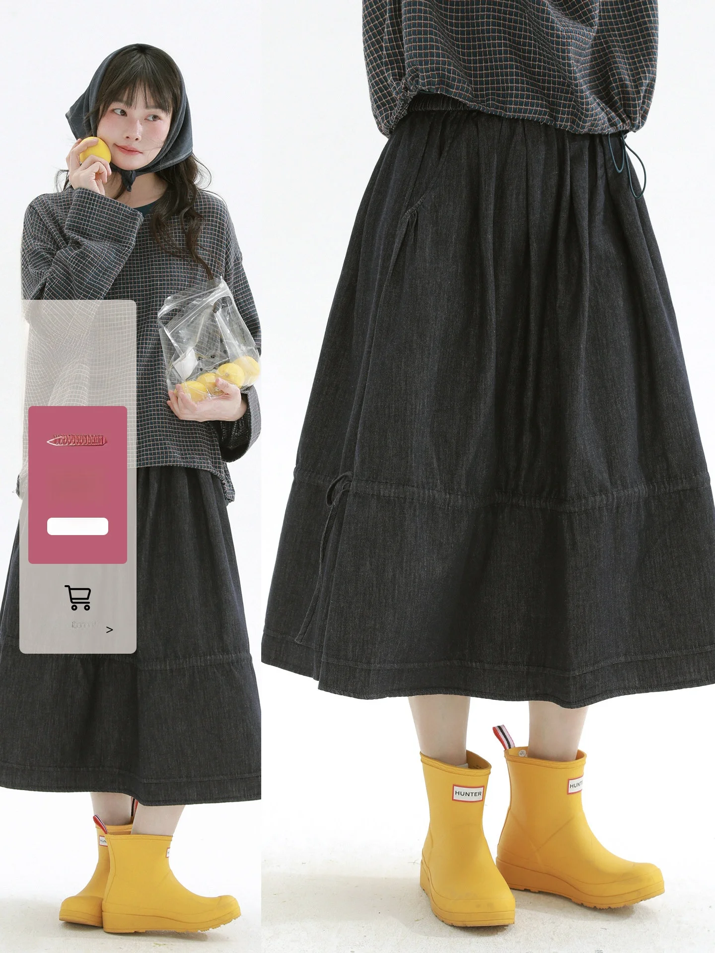 Rare Loose A-Line Midi Skirt Seven-Quarter Length Denim Vintage Artistic Versatile Ladies' Elastic Waist Half-length Skirt
Rare Loose A-Line Midi Skirt Seven-Quarter Length Denim Vintage Artistic Versatile Ladies' Elastic Waist Half-length Skirt