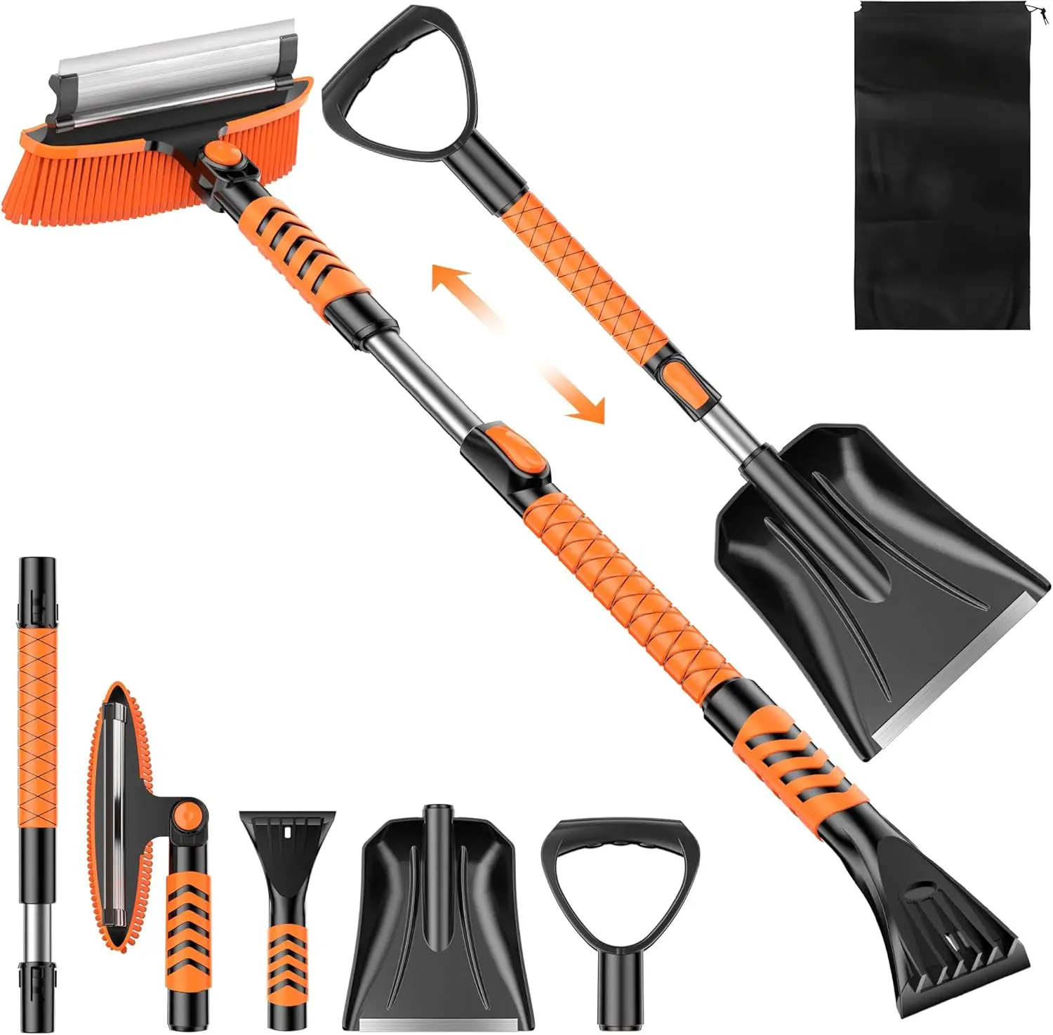 42" Extendable Snow Brush & Ice Scraper with 180° Pivot Head, Foam Grip for Car Windshield Cleaning
42" Extendable Snow Brush & Ice Scraper with 180° Pivot Head, Foam Grip for Car Windshield Cleaning