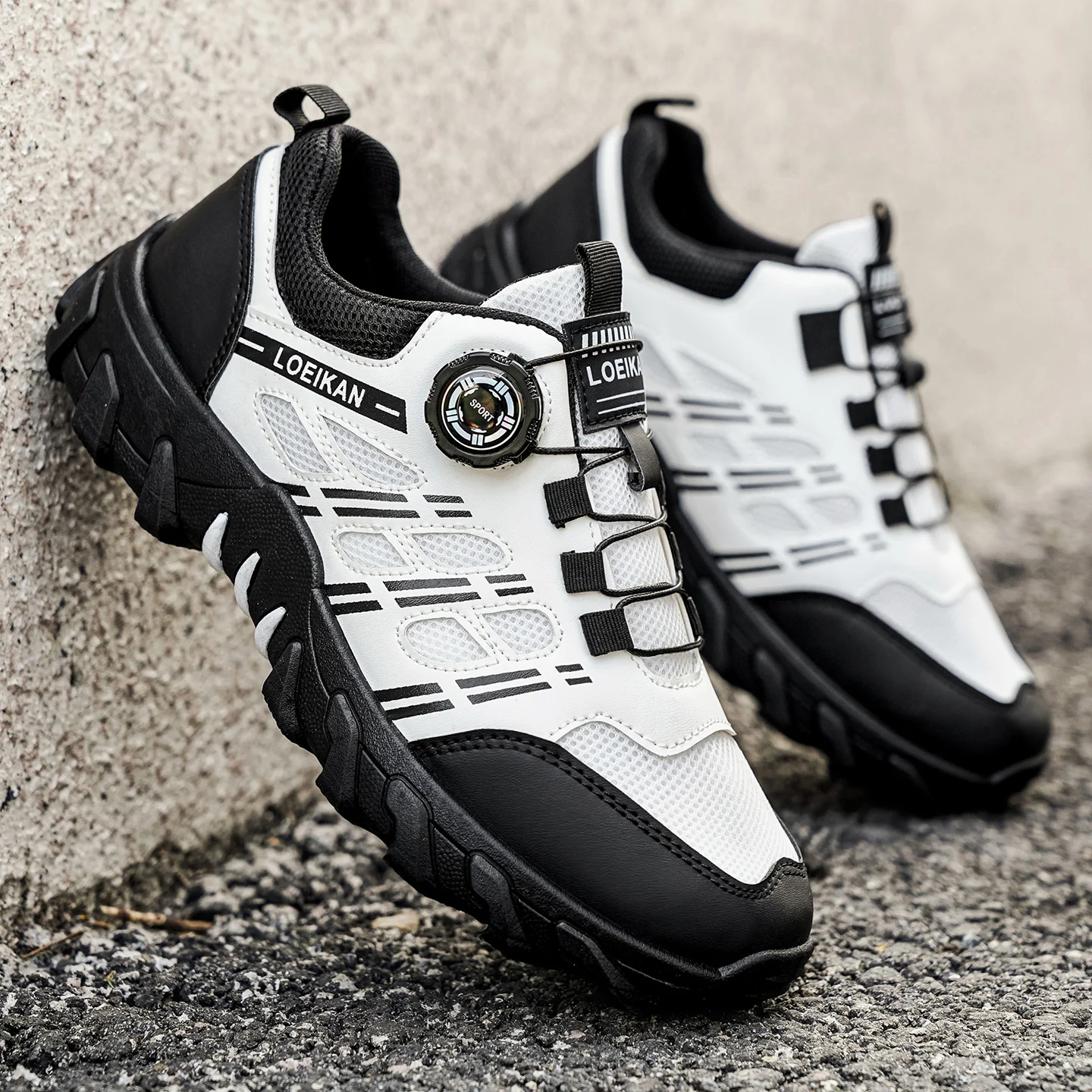 Men's All-Season Outdoor Casual Hiking Shoes, Comfortable Breathable Slip-On Design with Rotating Buckle, Thick-Soled PVC Sneake
Men's All-Season Outdoor Casual Hiking Shoes, Comfortable Breathable Slip-On Design with Rotating Buckle, Thick-Soled PVC Sneake