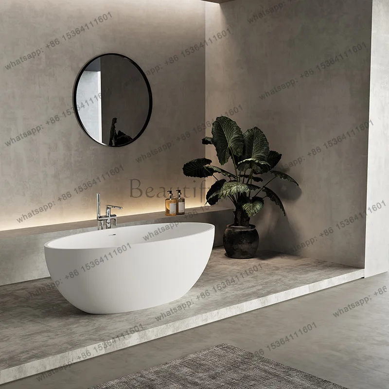 Oval classic simple artificial stone independent integrated bathtub bathtub hotel home
Oval classic simple artificial stone independent integrated bathtub bathtub hotel home