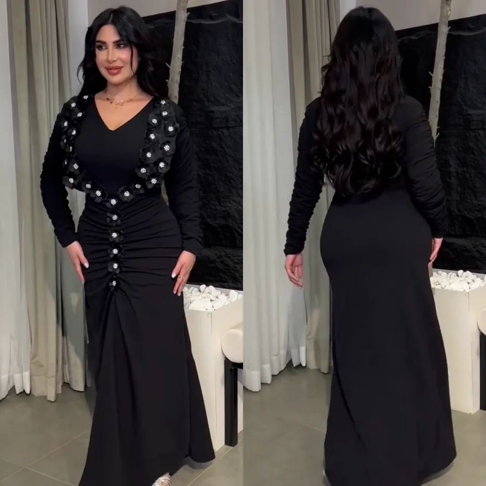 Customized Jersey Fashion Sequined Pleat Mermaid V-neck Long Dresses Bespoke Occasion Quinceanera Modern Style
Customized Jersey Fashion Sequined Pleat Mermaid V-neck Long Dresses Bespoke Occasion Quinceanera Modern Style