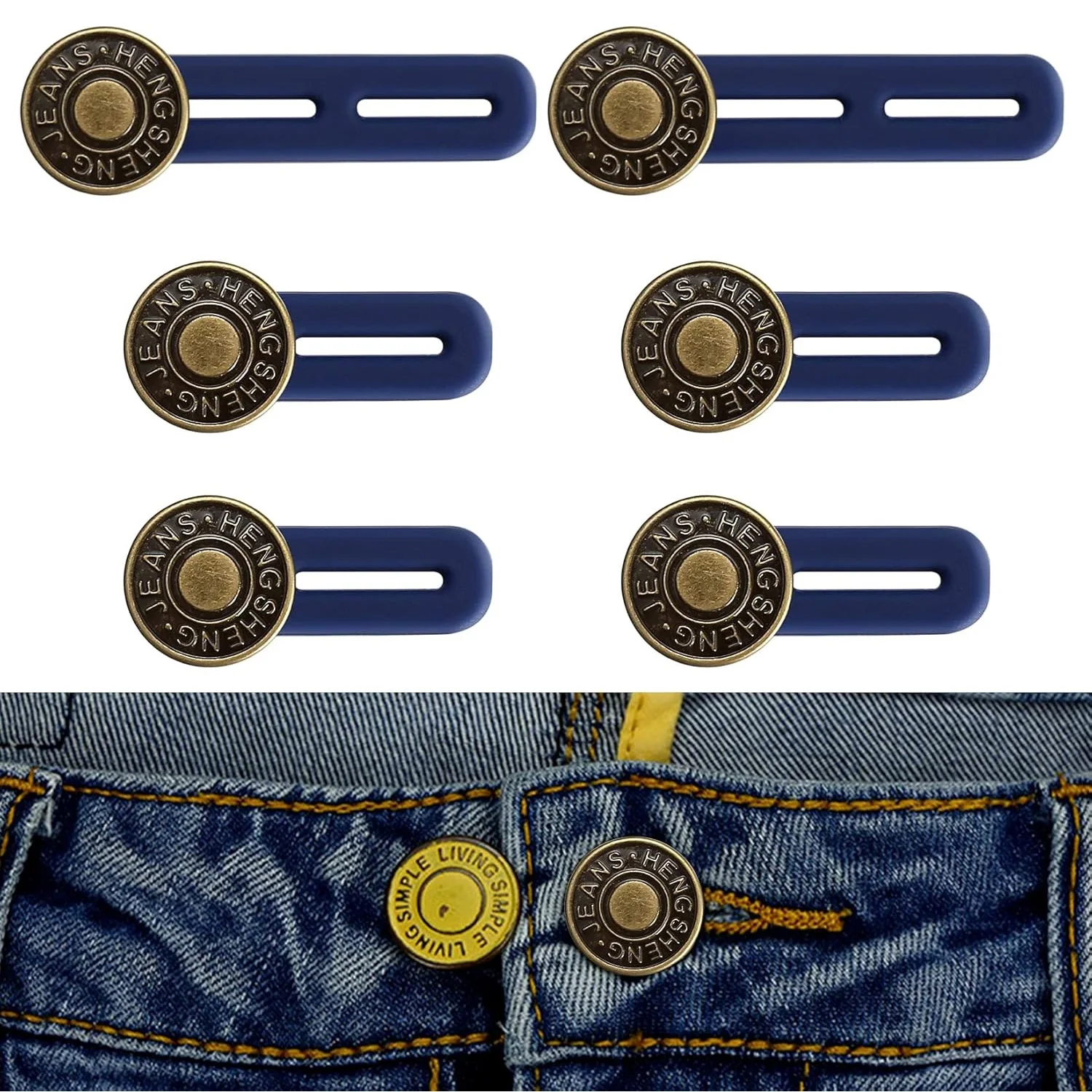 Button Extenders for Jeans Waist Extender No Sew Instant Metal Silicone Button for Women Men Jean Button Extender Pants Collar
Button Extenders for Jeans Waist Extender No Sew Instant Metal Silicone Button for Women Men Jean Button Extender Pants Collar