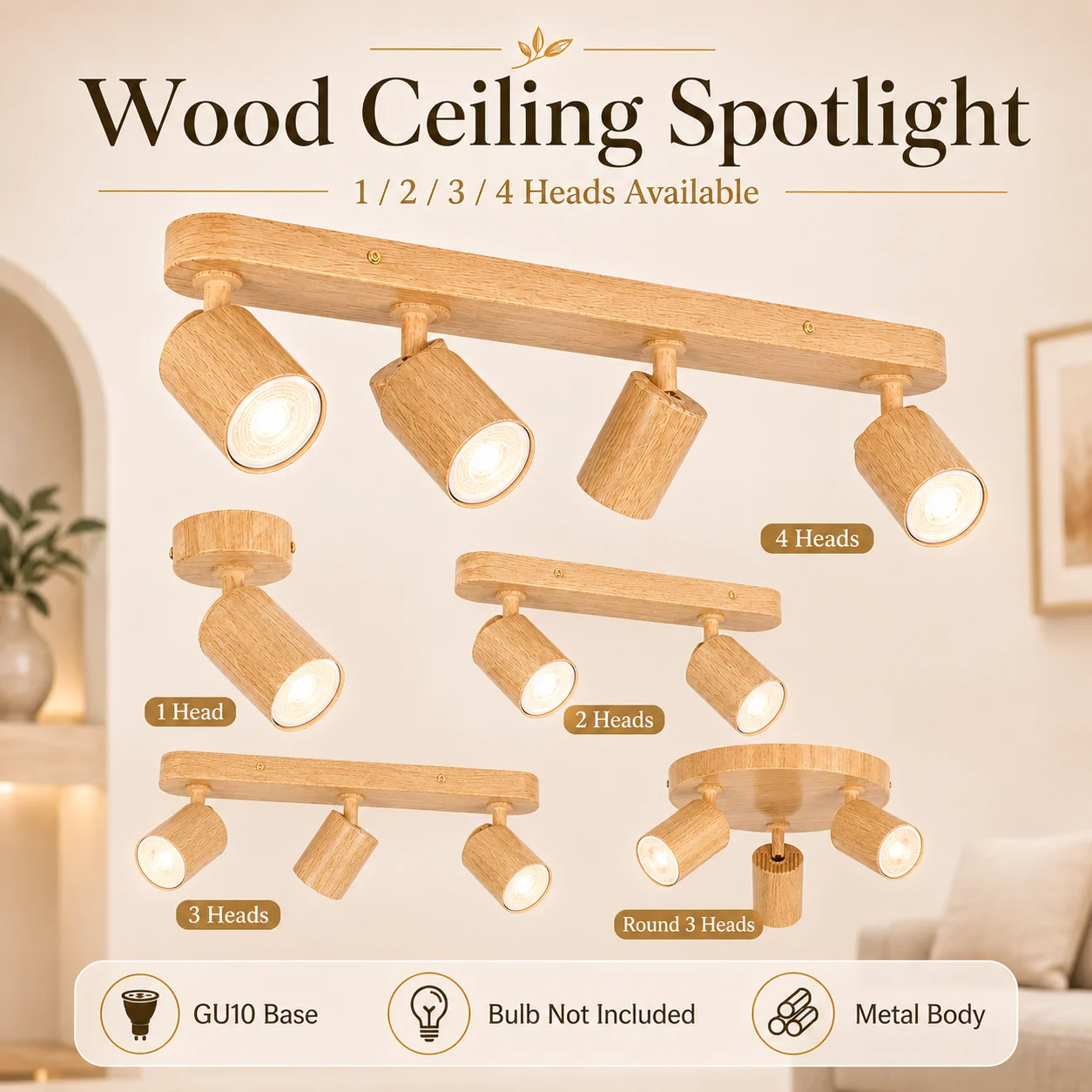 Wood Grain LED Pendant Lights Indoor GU10 Spotlight Replacement Bulb Ceiling Light for Living Room Corridor kitchen Ceiling Lamp
Wood Grain LED Pendant Lights Indoor GU10 Spotlight Replacement Bulb Ceiling Light for Living Room Corridor kitchen Ceiling Lamp
