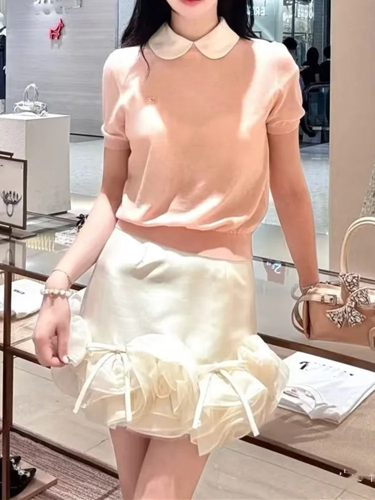 Ele ort Sve Knit irt Doll Collar Version European Design Sweet Young Chic Sle Monocome Busin Wear
Ele ort Sve Knit irt Doll Collar Version European Design Sweet Young Chic Sle Monocome Busin Wear