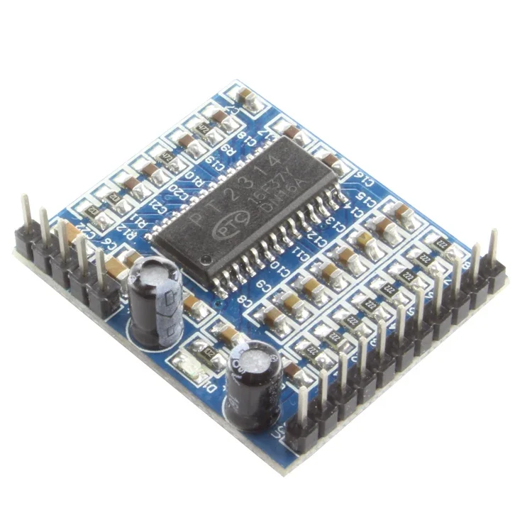 PT2314 Sound Quality Adjustment Voice Module IIC I2C 6V-10V Audio Processing Module For Arduino
PT2314 Sound Quality Adjustment Voice Module IIC I2C 6V-10V Audio Processing Module For Arduino