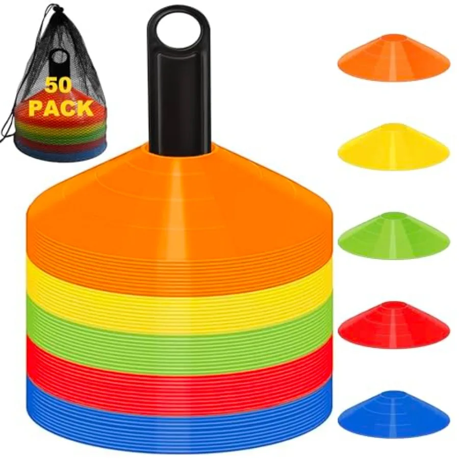 25/50 Pack Disc Cones for Sports, Agility Training Cone for Soccer, Football, Basketball, Coaching, Practice Equipment with Car
25/50 Pack Disc Cones for Sports, Agility Training Cone for Soccer, Football, Basketball, Coaching, Practice Equipment with Car