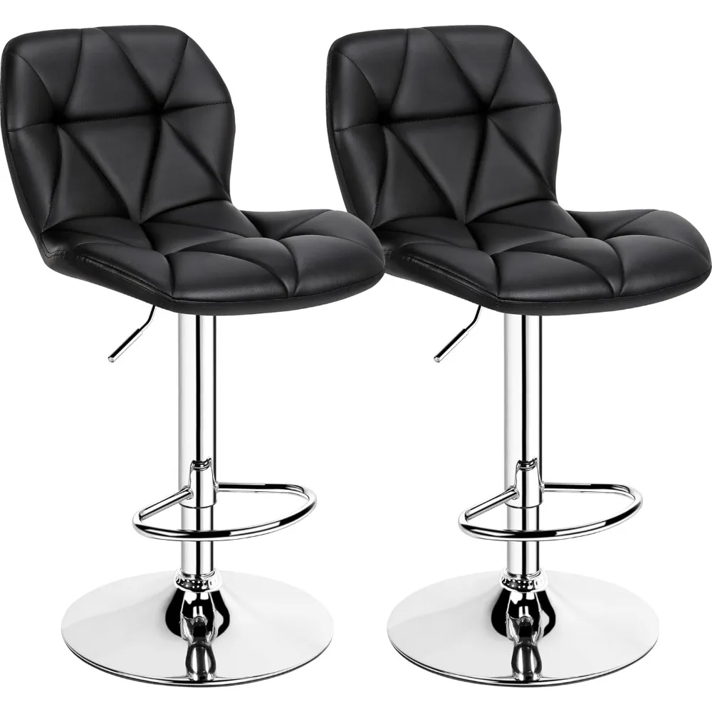 Bar Stools Set of 2, Modern Adjustable Kitchen Island Chairs, Black PU Leather Swivel Counter Stools for Bar, Kitchen Counter
Bar Stools Set of 2, Modern Adjustable Kitchen Island Chairs, Black PU Leather Swivel Counter Stools for Bar, Kitchen Counter