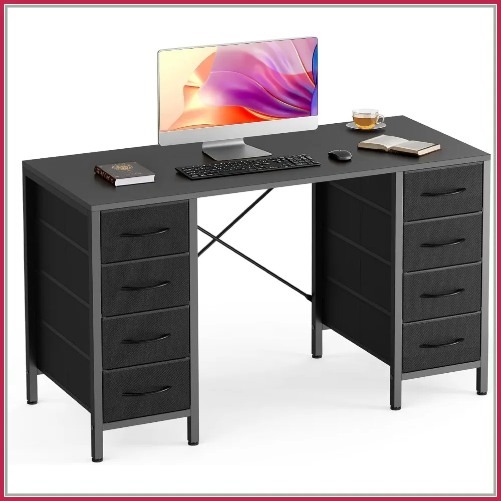 47 Inch Computer Desk with 8 Fabric Drawers, Office Gaming Desk, Writing Study Table, X-Shaped Reinforced Structure, Black
47 Inch Computer Desk with 8 Fabric Drawers, Office Gaming Desk, Writing Study Table, X-Shaped Reinforced Structure, Black