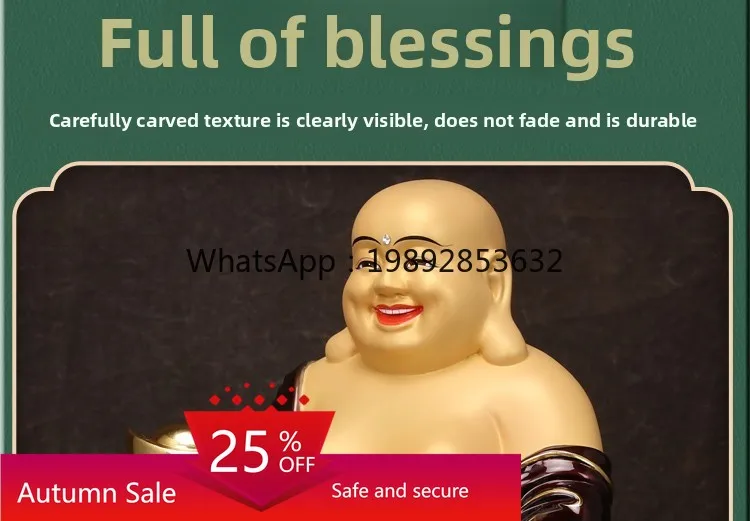 YFY Pure Copper Gold-Plated Maitreya Buddha Wealth-Attracting Ornament for Home Worship, Whole Hall Buddha, Office, Living Room
YFY Pure Copper Gold-Plated Maitreya Buddha Wealth-Attracting Ornament for Home Worship, Whole Hall Buddha, Office, Living Room