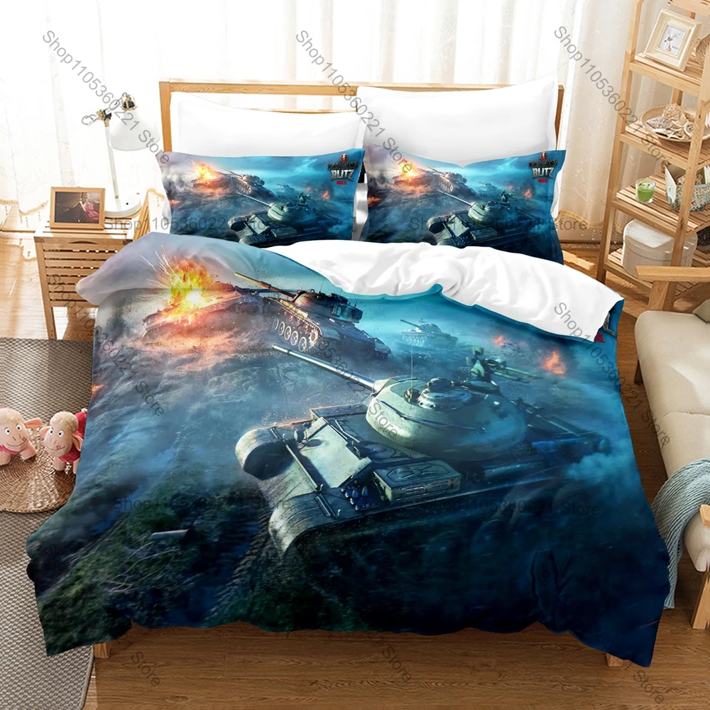 Personality New World Of Tanks Game Bedding Set New Soft 3D Print Duvet Cover Pillowcases Military Tank Bed Set for Gamer Bedroo
Personality New World Of Tanks Game Bedding Set New Soft 3D Print Duvet Cover Pillowcases Military Tank Bed Set for Gamer Bedroo
