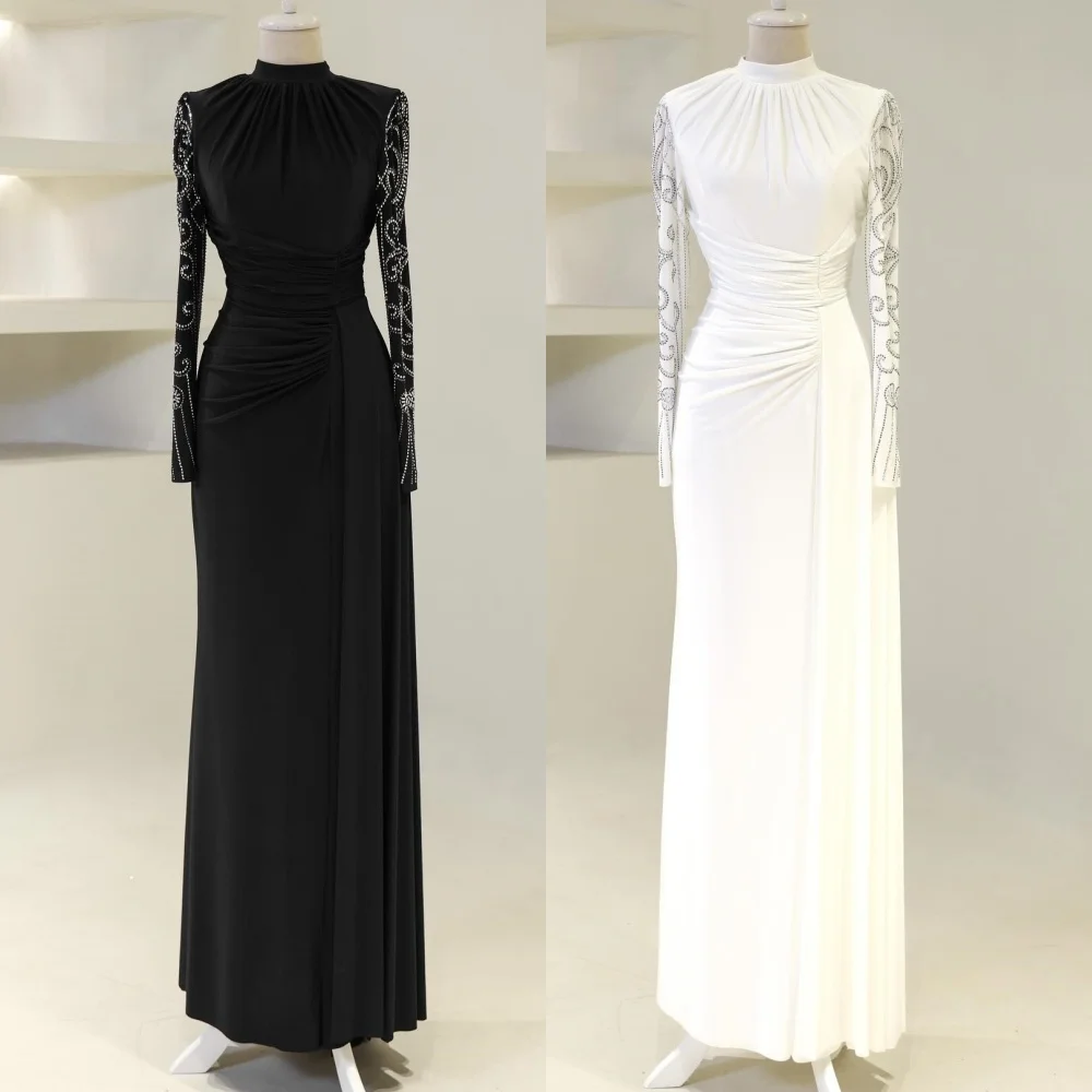 Customized Chiffon Pleat Sequined A-line High Collar Long Dresses Bespoke Occasion Party Elegant Simple Matching
Customized Chiffon Pleat Sequined A-line High Collar Long Dresses Bespoke Occasion Party Elegant Simple Matching