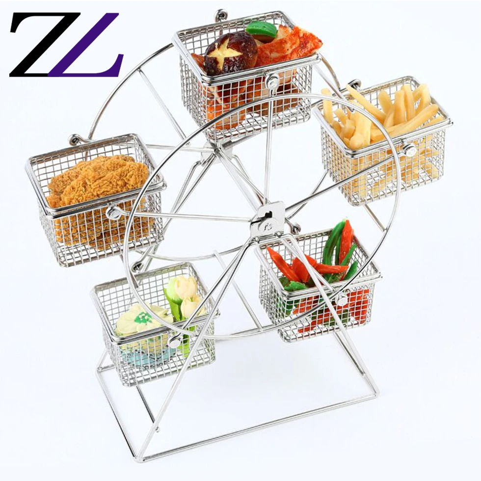 Ferris Wheel Cupcake Dessert bar KTV French Fry Carrier Holder for Sale Chicken wings Basket Food Fruit Snack Display Rack Stand
Ferris Wheel Cupcake Dessert bar KTV French Fry Carrier Holder for Sale Chicken wings Basket Food Fruit Snack Display Rack Stand