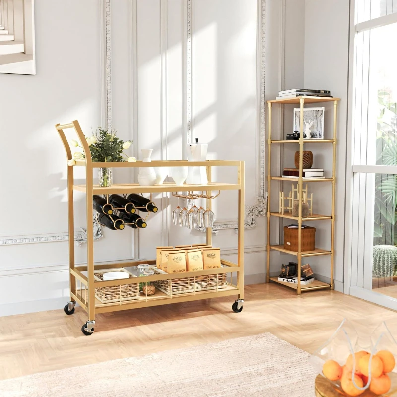 Family wine cart trolley mobile golden dining cart side cabinet
Family wine cart trolley mobile golden dining cart side cabinet