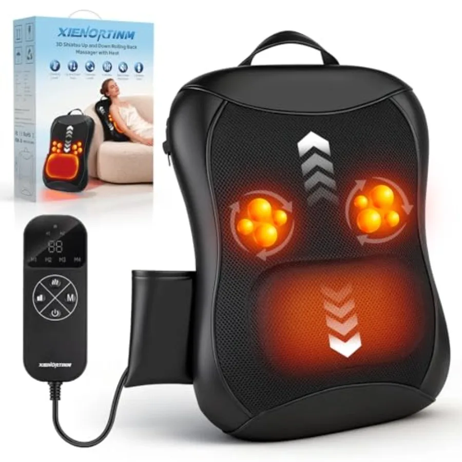 Back Massager with Heat, 4D Rolling Massage Nodes for Upper and Lower Back Pain Relief, 4 Modes and 2 Speeds Deep Tissue, Inclu
Back Massager with Heat, 4D Rolling Massage Nodes for Upper and Lower Back Pain Relief, 4 Modes and 2 Speeds Deep Tissue, Inclu