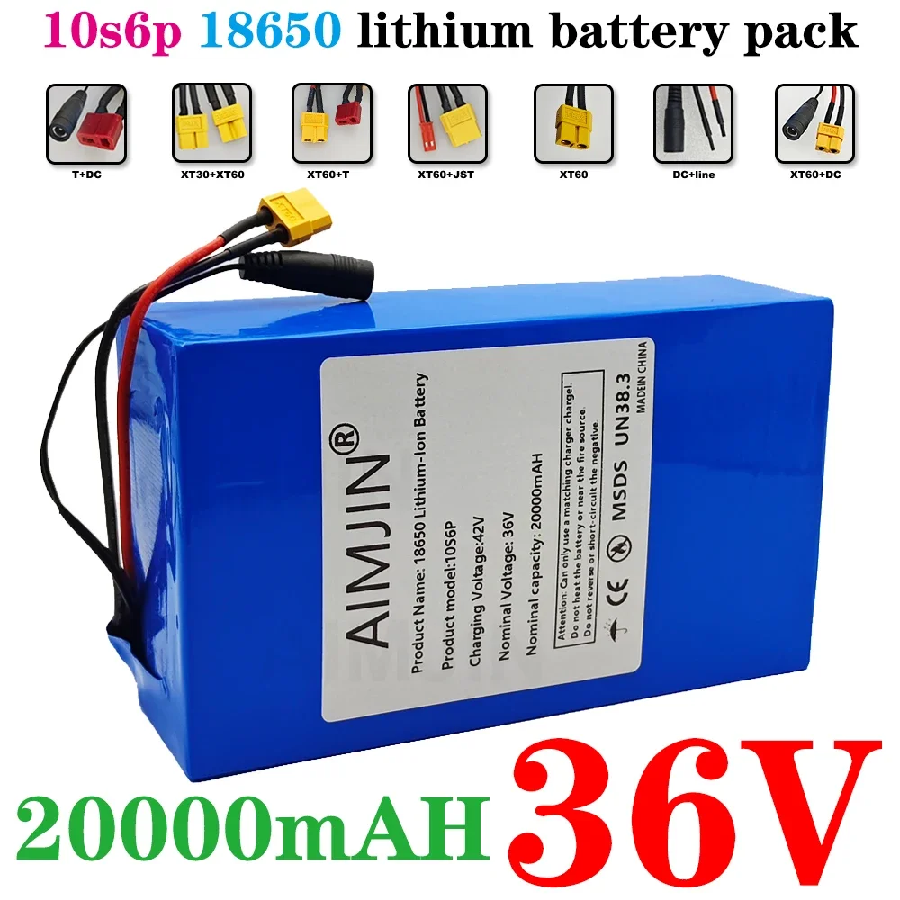 Replaceable plug 36V 20ah 18650 lithium battery 10s6p large capacity lithium battery wirh BMS for Scooters, bicycles, etc
Replaceable plug 36V 20ah 18650 lithium battery 10s6p large capacity lithium battery wirh BMS for Scooters, bicycles, etc