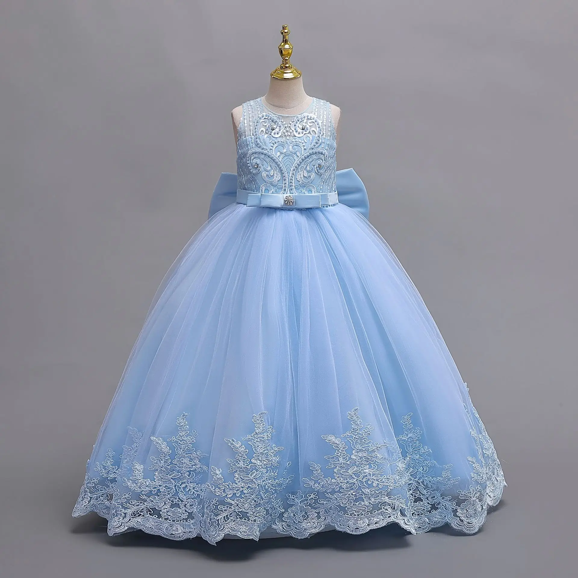 Embroidery Girl Evening Party Dress Girls' Long Clothes Child Elegant Dresses 4-12Y
Embroidery Girl Evening Party Dress Girls' Long Clothes Child Elegant Dresses 4-12Y