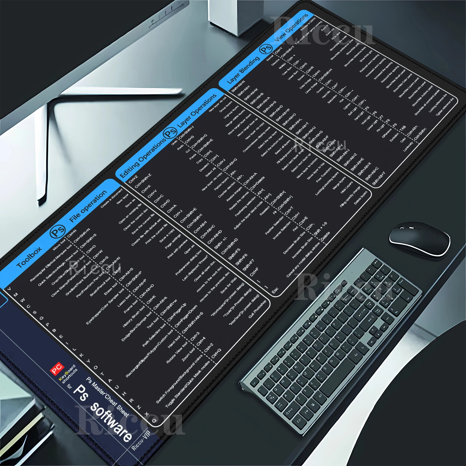Ps Software Shortcuts Mouse Pad Large Extended for Software Big Office Keyboard Mousepad Gaming teclado Desk Mat Stitched Edge
Ps Software Shortcuts Mouse Pad Large Extended for Software Big Office Keyboard Mousepad Gaming teclado Desk Mat Stitched Edge