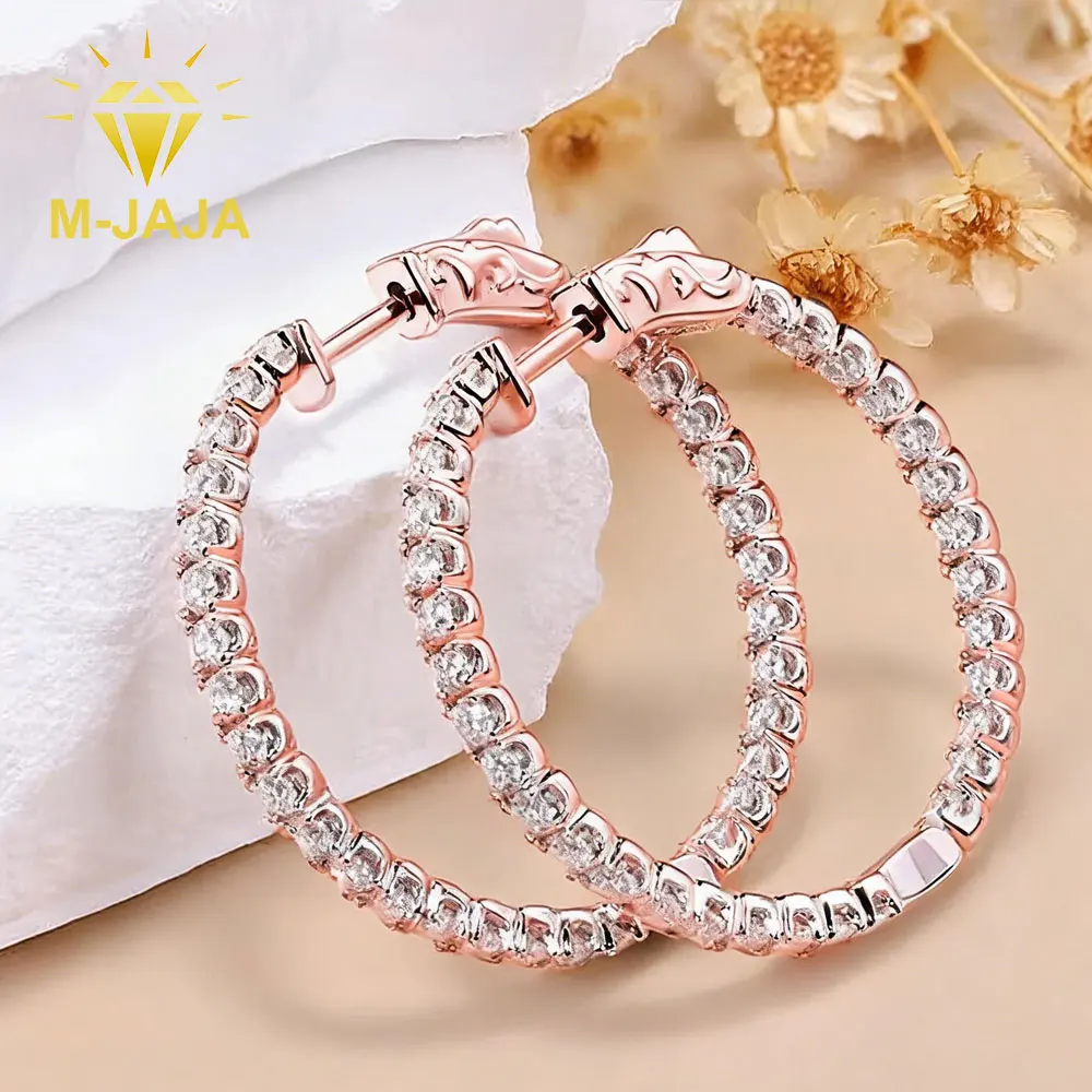 Moissanite Rose Gold 30mm Hoop Earrings for Women 925 Sterling Silver Inside Out Pave Diamond Earrings Sparkly Wedding Jewelry
Moissanite Rose Gold 30mm Hoop Earrings for Women 925 Sterling Silver Inside Out Pave Diamond Earrings Sparkly Wedding Jewelry