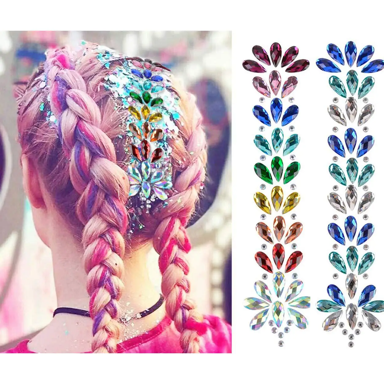Rhinestone Hair Gems Tattoo, Festival Bindi Body, Rainbow Jewels Sticker,Mermiad Face Gem Makeup for Festival Rave Party, 3 Sets
Rhinestone Hair Gems Tattoo, Festival Bindi Body, Rainbow Jewels Sticker,Mermiad Face Gem Makeup for Festival Rave Party, 3 Sets