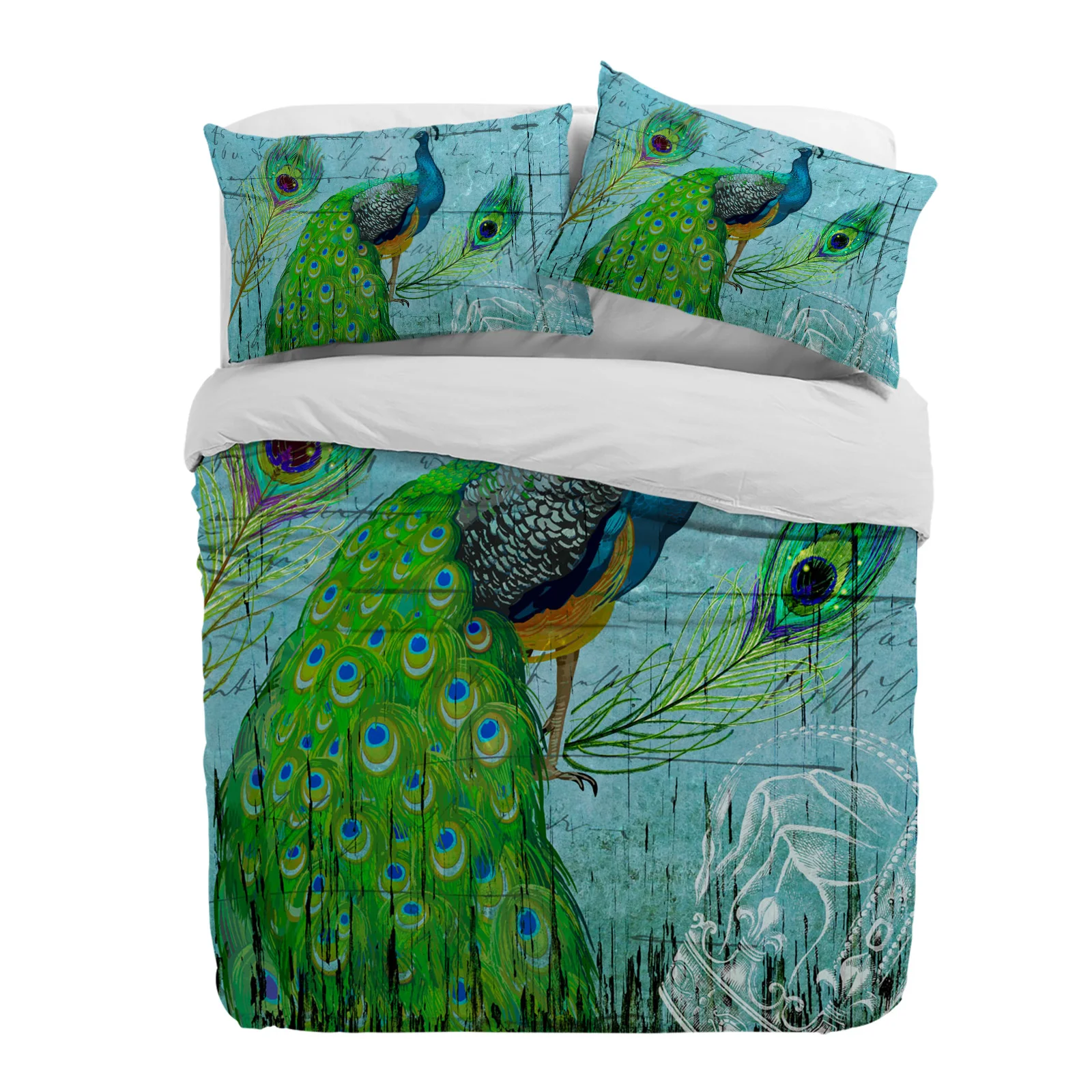Peacock Wood Grain Feather Retro Duvet Cover With Pillow Case Custom 3pcs Bedding Set Quilt Cover Double Bed Home Textile
Peacock Wood Grain Feather Retro Duvet Cover With Pillow Case Custom 3pcs Bedding Set Quilt Cover Double Bed Home Textile