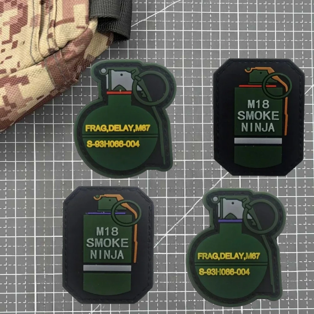 M67 Grenade M18 Smoke 3D PVC Patch Rubber Hook and Loop Morale Badge Tactical Backpack Decoration Sticker Patches for Clothing
M67 Grenade M18 Smoke 3D PVC Patch Rubber Hook and Loop Morale Badge Tactical Backpack Decoration Sticker Patches for Clothing