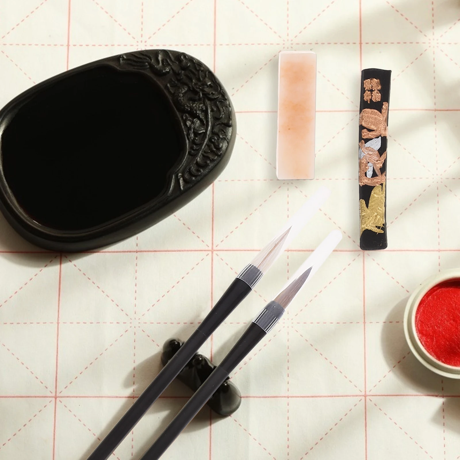 Chinese Four Treasures of The Study Set Calligraphy Writing Brush Ink Stick Paper Inkstone Kit Starter Collector Kit
Chinese Four Treasures of The Study Set Calligraphy Writing Brush Ink Stick Paper Inkstone Kit Starter Collector Kit