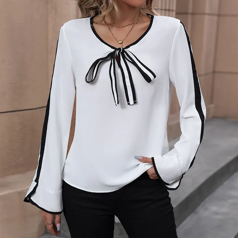 Women's White Blouses 2025 New Boho Spring Fall Long-sleeved Pullover Bow O Neck Fashion Shirt For Women Tops Casual Clothing
Women's White Blouses 2025 New Boho Spring Fall Long-sleeved Pullover Bow O Neck Fashion Shirt For Women Tops Casual Clothing