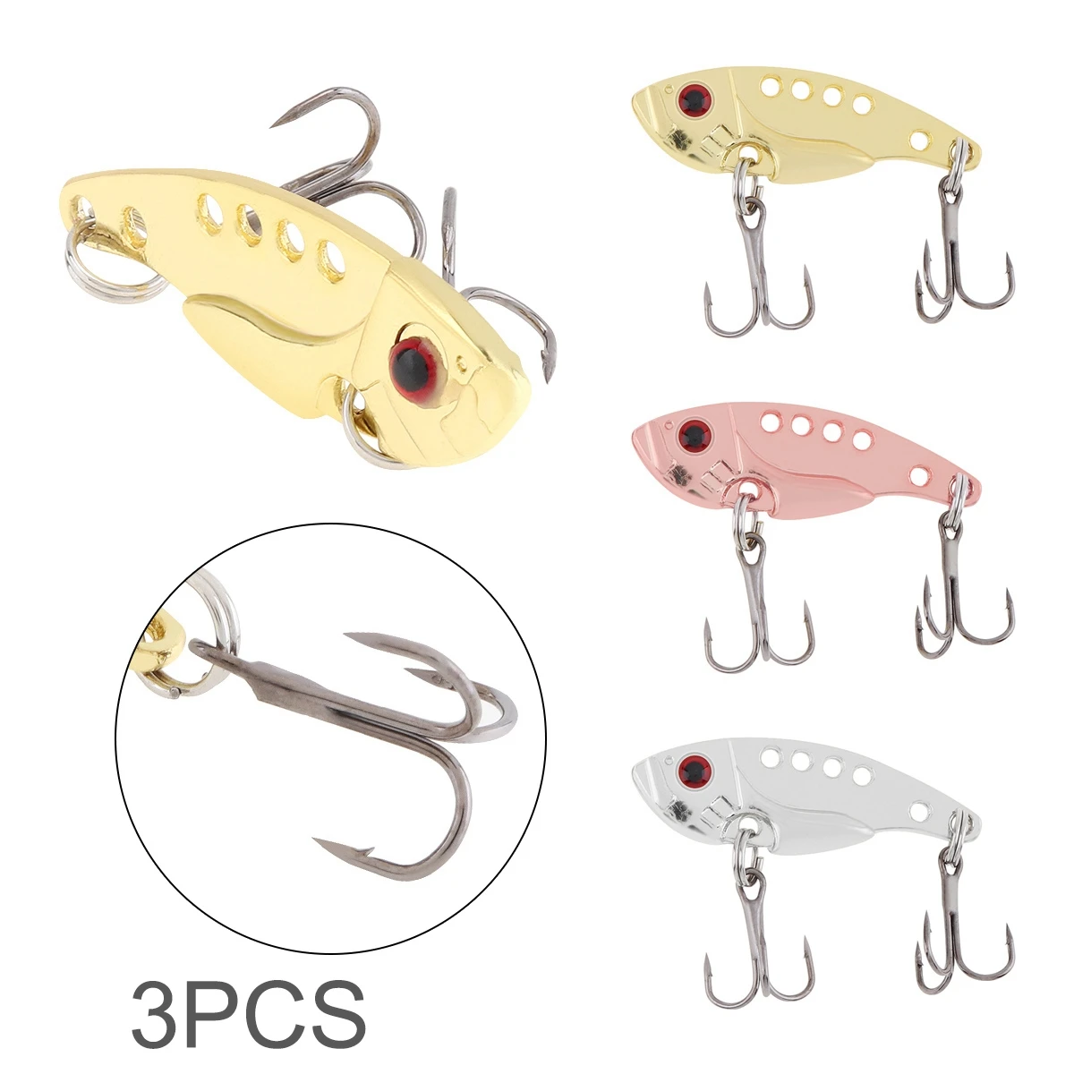 3pcs Small Metal VIB Fishing Lure 3.5cm / 1.38inch 3g Bass Crankbait Fishing Spinner Bait
3pcs Small Metal VIB Fishing Lure 3.5cm / 1.38inch 3g Bass Crankbait Fishing Spinner Bait