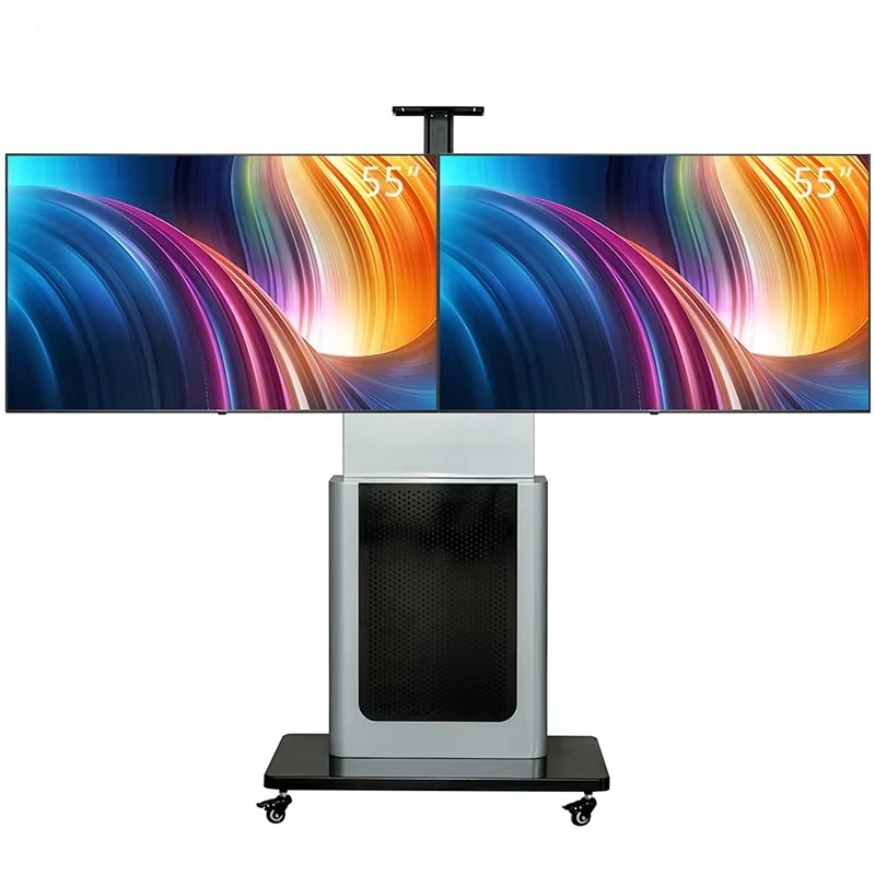 Dual 55 Inches LCD Mobile Bracket Cart Dual Screen TV Stand Office Display Mobile Cart 360 Degree Rotate TV Lift Holder
Dual 55 Inches LCD Mobile Bracket Cart Dual Screen TV Stand Office Display Mobile Cart 360 Degree Rotate TV Lift Holder